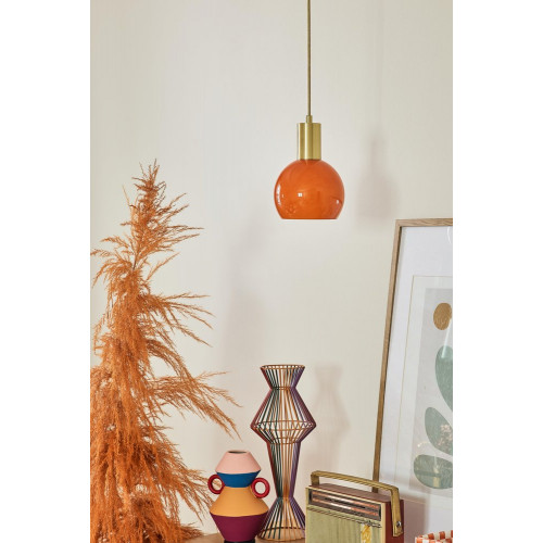 Suspension Arancia, verre, orange, diam.14.5 cm, E27 - BRILLIANT