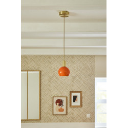 Suspension Arancia, verre, orange, diam.14.5 cm, E27 - BRILLIANT