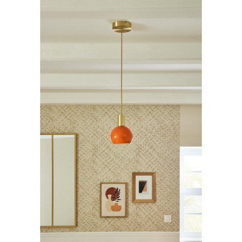 Suspension Arancia, verre, orange, diam.14.5 cm, E27 - BRILLIANT