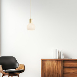 Suspension Arancia, verre, blanc, diam.14.5 cm, E27 - BRILLIANT