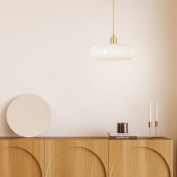 Suspension Arancia, verre, blanc, diam.27.5 cm, E27 - BRILLIANT