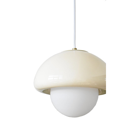 Suspension pop champi ceramique e27 vanille  lx france - EXAGON