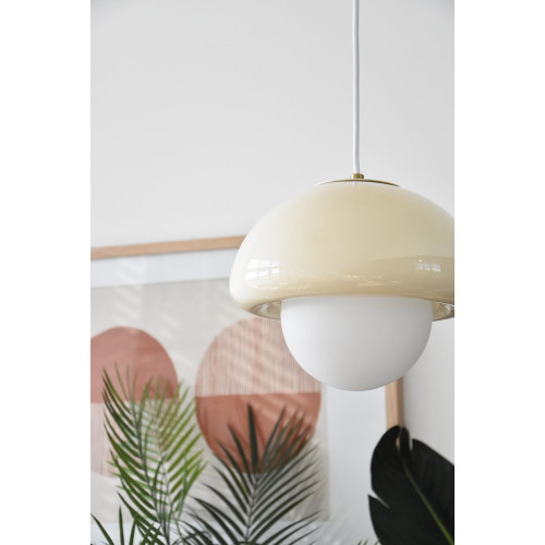 Suspension pop champi ceramique e27 vanille  lx france - EXAGON