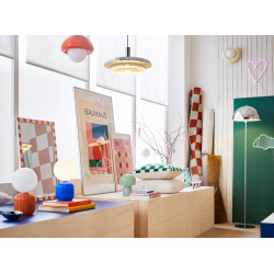 Suspension pop champi ceramique E27 orange - EXAGON