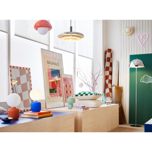 Suspension pop champi ceramique E27 orange - EXAGON