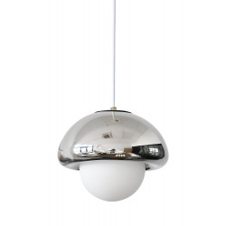 Suspension Pop champi verre, chrome, Diam.25 cm, E27 de marque EXAGON, référence: B9994000