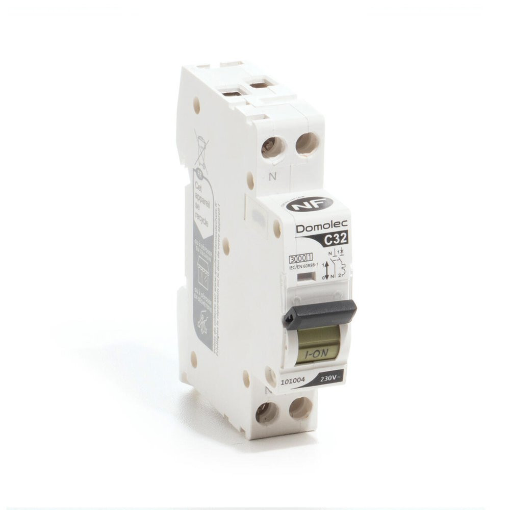 Disjoncteur phase + neutre DOMOLEC 32 A
