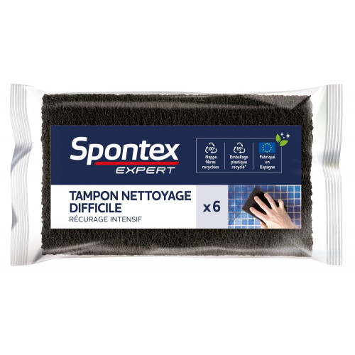 Lot de 6 tampons à récurer nettoyage difficile SPONTEX EXPERT - SPONTEX EXPERT