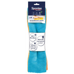Lot de 4 chiffons polyester SPONTEX EXPERT Multiusage - SPONTEX EXPERT