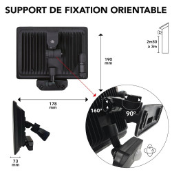 Projecteur extérieur LED à détection, 4150 Lm noir Full screen TIBELEC - TIBELEC
