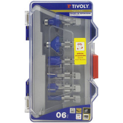 Coffret de 6 fraises pour affleureuse, Diam.6 mm TIVOLY de marque TIVOLY, référence: B10015500