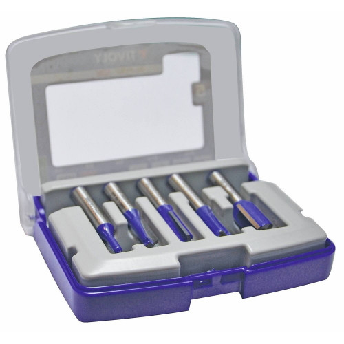 Coffret de 5 fraises pour defonceuse, Diam.4 a 12 mm TIVOLY - TIVOLY