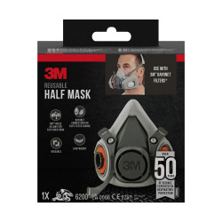 Masque respiratoire anti-poussières à cartouche 3M 6200 de marque 3M, référence: B10016400