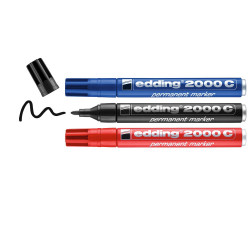 Lot de 3 marqueurs permanents assortis EDDING E-2000 de marque Sans marque, référence: B10018300