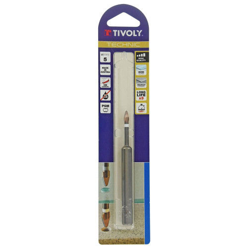 Foret pour le verre, Diam.5 mm, L.225 mm TIVOLY - TIVOLY