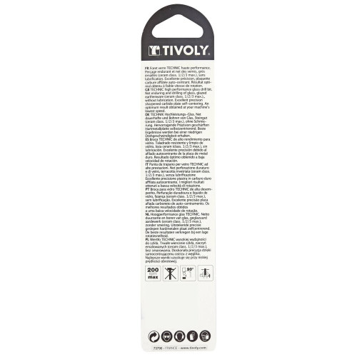 Foret pour le verre, Diam.5 mm, L.225 mm TIVOLY - TIVOLY