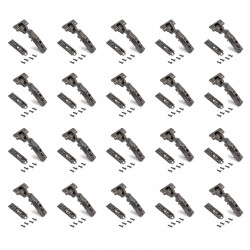 Lot de 20 charnières droites X91 titane - fermeture amortie avec embases à visser de marque EMUCA, référence: B10027000