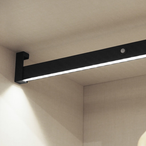Barre de penderie Castor LED 708 mm - batterie amovible et détecteur de mouvement - EMUCA