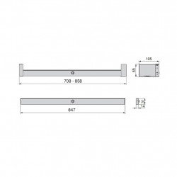 Barre de penderie Castor LED 858 mm - batterie amovible et détecteur de mouvement - EMUCA