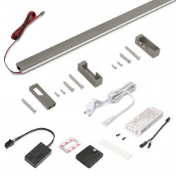 Kit barre de penderie Luxe LED Neonlynx 1150 mm - titane - détecteur RF Smart 2700 K de marque EMUCA, référence: B10027900