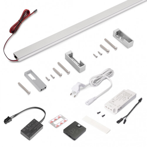 Kit barre de penderie Luxe LED Neonlynx 1150 mm - anodisé mat - détecteur RF Smart 2700 K - EMUCA