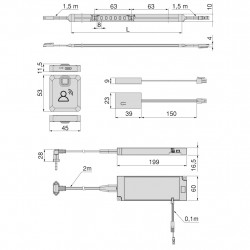 Kit ruban LED - Neonlynx V 5 m - blanc chaud 2700 K avec détecteur RF Smart - EMUCA