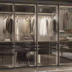 Lot de 2 rails de penderie Luxe 1150 mm - titane avec supports - EMUCA