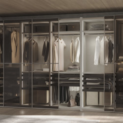 Lot de 2 rails de penderie Luxe 750 mm - titane avec supports - EMUCA