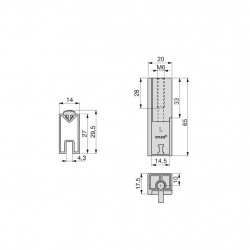 Lot de 2 rails de penderie Luxe 750 mm - titane avec supports - EMUCA