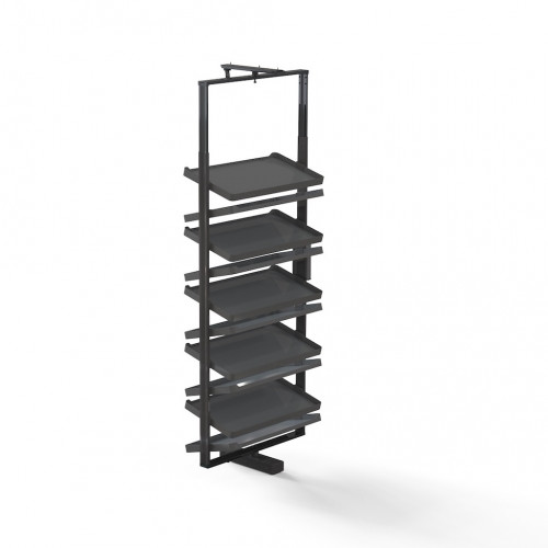 Rangement de chaussures pivotant Quartz H 1640 mm - module 800 mm titane - EMUCA