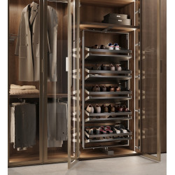 Rangement de chaussures pivotant Quartz H 1640 mm - module 800 mm titane - EMUCA