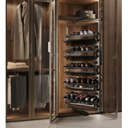 Rangement de chaussures pivotant Quartz H 1640 mm - module 800 mm titane - EMUCA