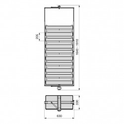 Rangement de chaussures pivotant Quartz H 1640 mm - module 800 mm titane - EMUCA