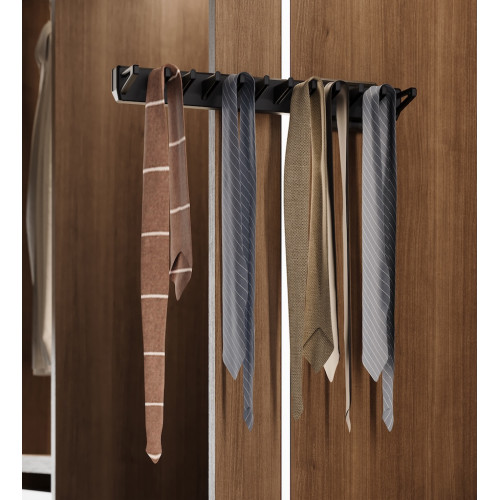 Porte-cravates latéral extractible Quartz 436 mm - titane - EMUCA