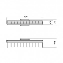 Porte-cravates latéral extractible Quartz 436 mm - titane - EMUCA