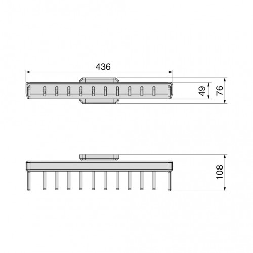 Porte-cravates latéral extractible Quartz 436 mm - titane - EMUCA