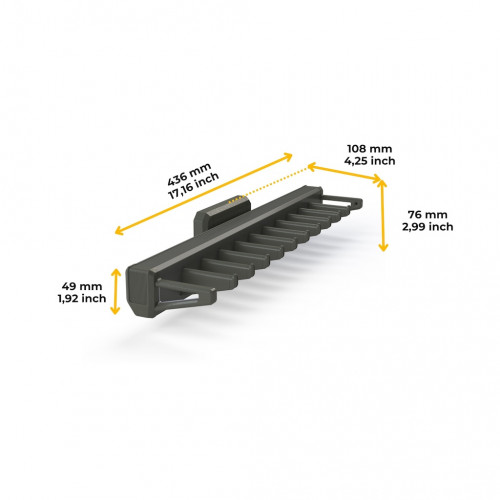 Porte-cravates latéral extractible Quartz 436 mm - titane - EMUCA