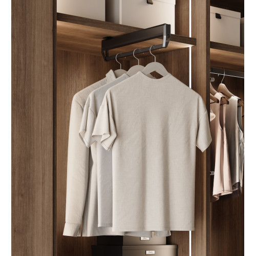 Porte-vêtements extractible Quartz 460 mm - titane - EMUCA