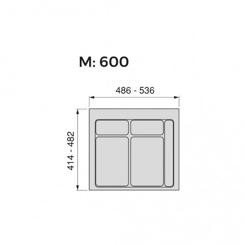 Base pour poubelles - Recycle module 600 mm - 2 compartiments noir - EMUCA