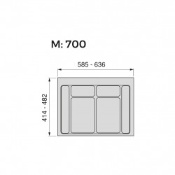 Base pour poubelles Recycle module 700 mm - 2 compartiments noir - EMUCA