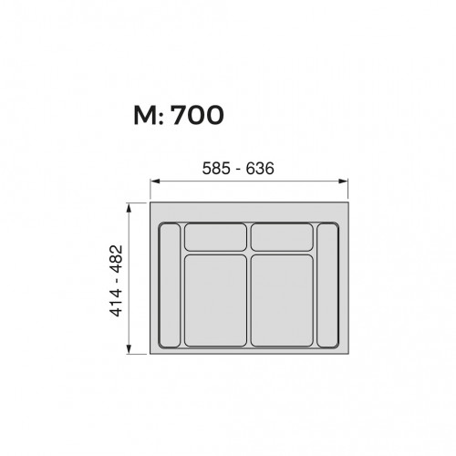Base pour poubelles Recycle module 700 mm - 2 compartiments noir - EMUCA