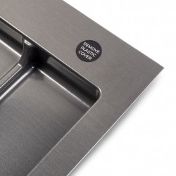 Base Emuca Recycle pour tiroir de cuisine 700 mm - 2 compartiments gris anthracite - EMUCA