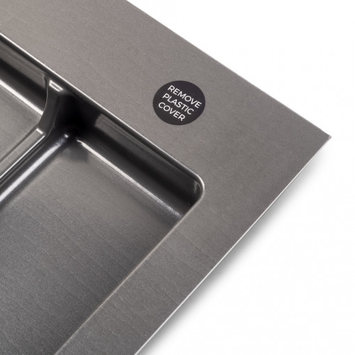 Base Emuca Recycle pour tiroir de cuisine 700 mm - 2 compartiments gris anthracite - EMUCA