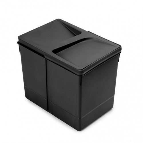 Bac de tri Emuca Recycle pour tiroir de cuisine - 15 L noir - EMUCA