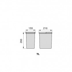 Lot de 2 bacs de tri Emuca Recycle pour tiroir de cuisine - 2 x 7 L noir - EMUCA