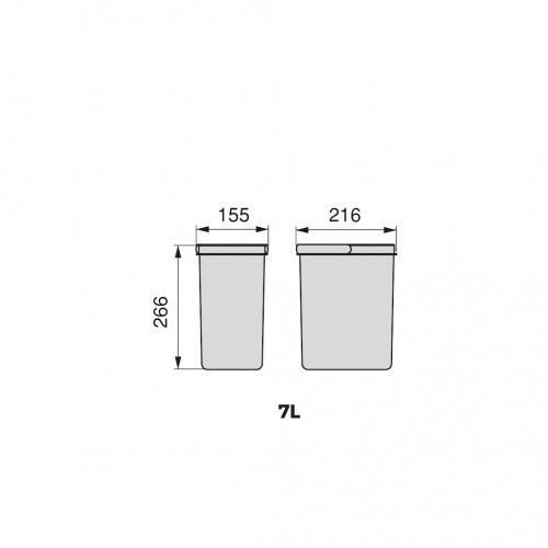 Lot de 2 bacs de tri Emuca Recycle pour tiroir de cuisine - 2 x 7 L noir - EMUCA
