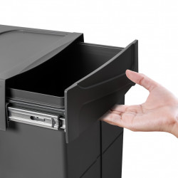 Poubelle de tri Emuca Recycle 2 x 25 L - fixation bas de caisson extraction manuelle noir - EMUCA