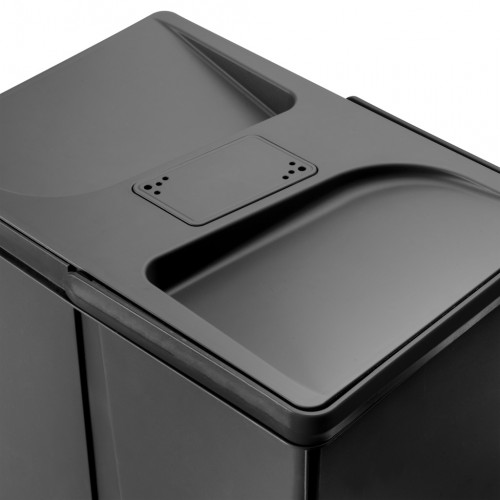Lot de 5 poubelles de tri Emuca Recycle pour tiroir de cuisine - 3 x 15 L et 2 x 7 L noir - EMUCA