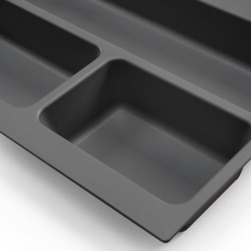 Range-couverts Emuca Optima 400 mm - organiseur de tiroir gris anthracite - EMUCA