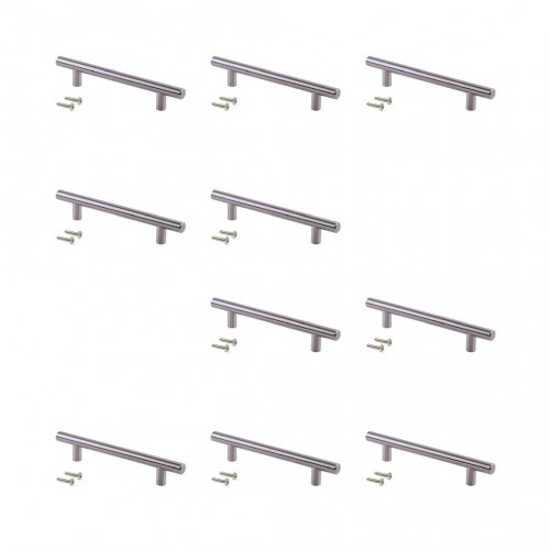 Lot de 10 poignées de meuble Orlando 136 mm - entraxe 96 mm nickel satiné - EMUCA